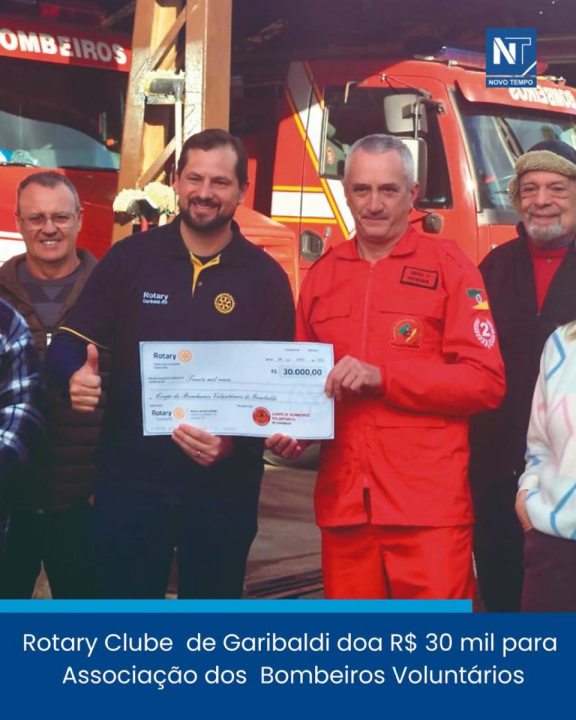 ROTARY DE GARIBALDI ENTREGA RENDA PARA A CORPORA��O DE BOMBEIROS